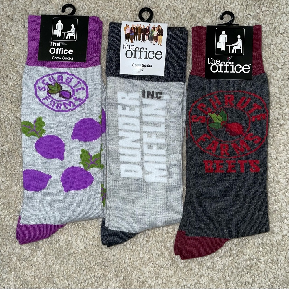 3 Pair The Office TV Show Crew Socks